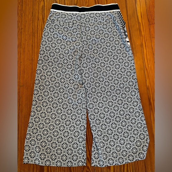 Ann Taylor LOFT Pattern Crop High Rise Palazzo Pant- 10P - Picture 2 of 4
